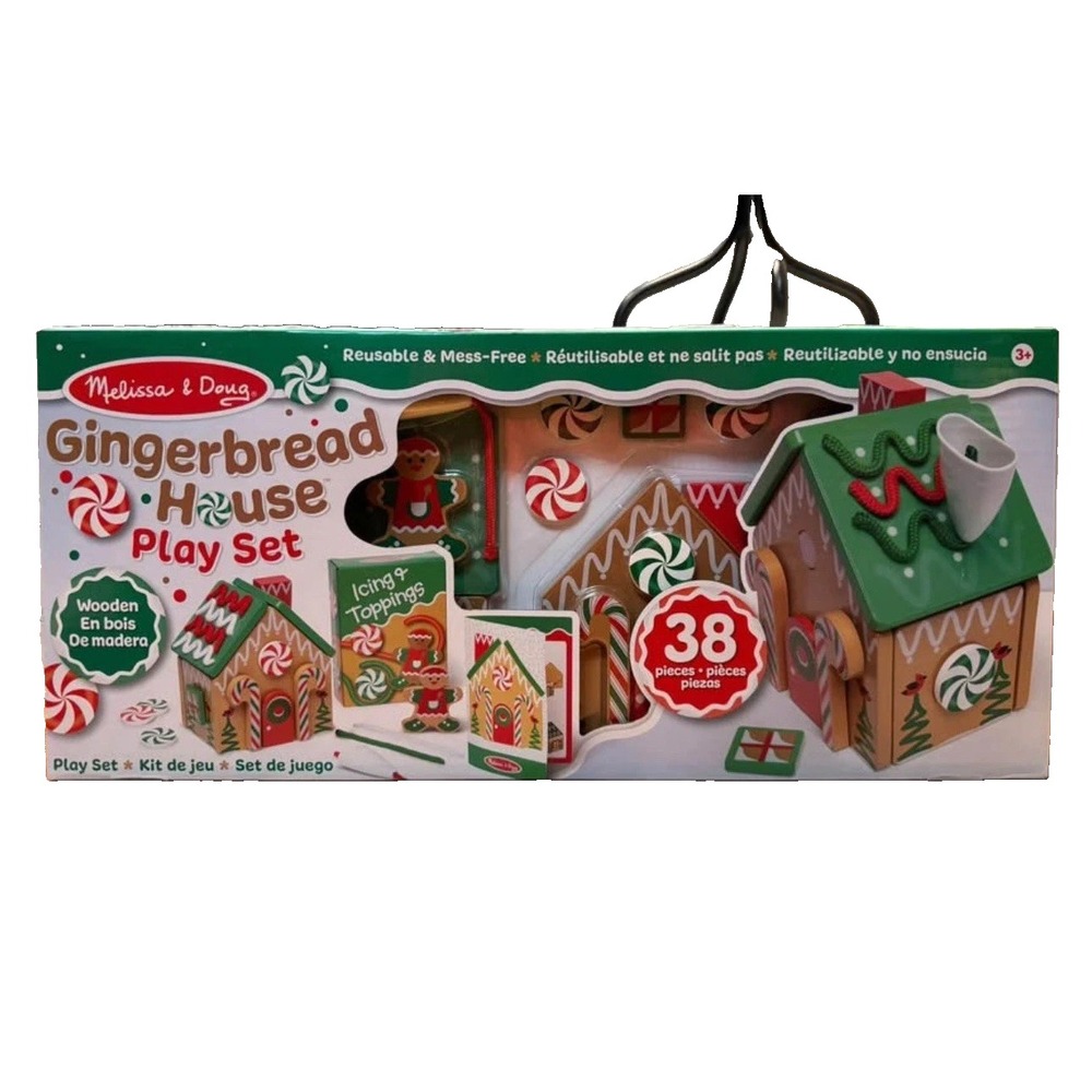 Melissa & Doug Gingerbread House Wooden Play Set‎ 38 Pieces New